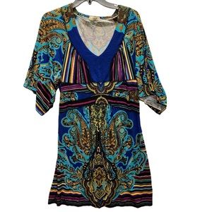 One World Bold Multi-Colored Dress, Size XL